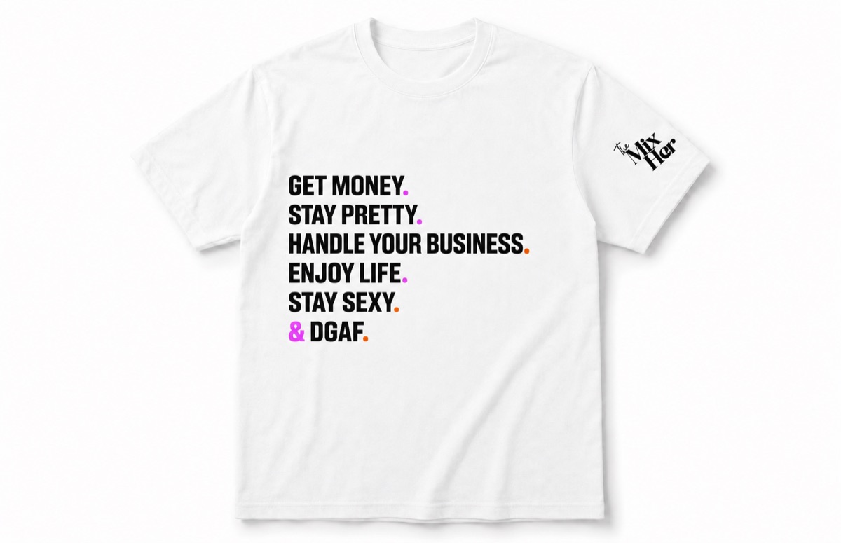 MixHer White DGAF tee